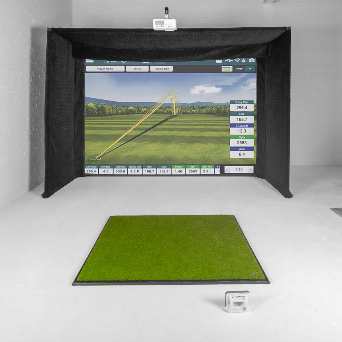 Flightscope Mevo + 2024 Edition GolfBays Lux Golfsimulator-Gehäuse Bundle