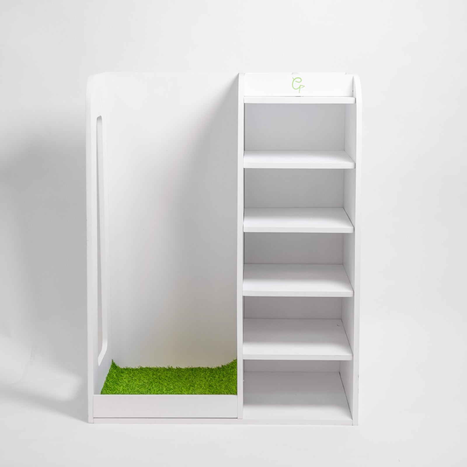Golfbays Premium Einzeltaschen-Display aus Holz (Weiß)