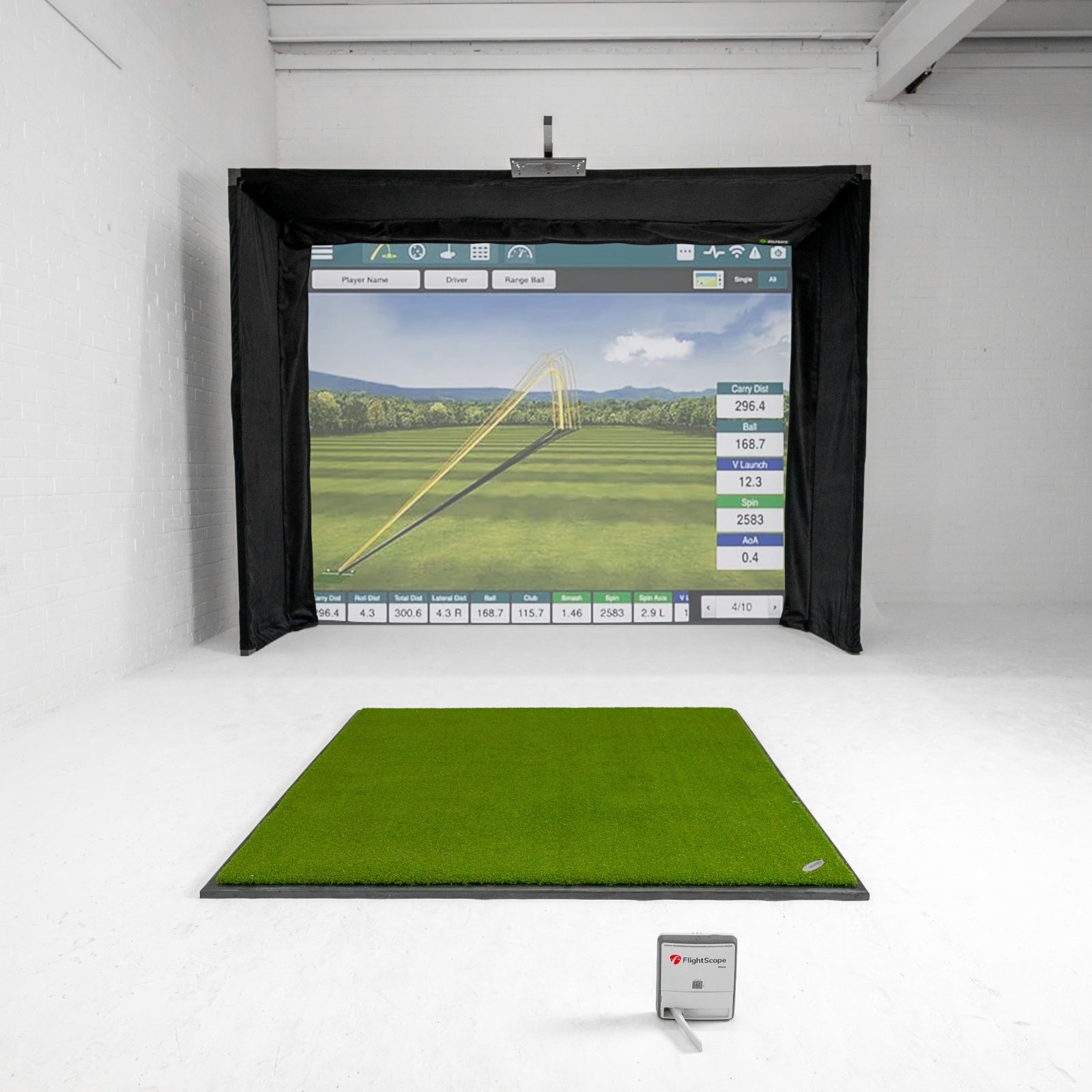Flightscope Mevo + 2024 Edition GolfBays Lux Home-Golf-Simulator